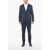 Brunello Cucinelli Linen Blend Suit With Flap Pockets Blue
