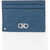 Salvatore Ferragamo Textured Leather Card Holder With Embossed Logo Blue