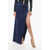 Bally Leather Wallet Maxi Dress With Statement Buckle Blue