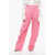 THE ATTICO Gary Baggy Pants With Fringed Detail Pink