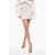 Self-Portrait Knit Miniskirt With Jewel Buttons Pink