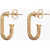Bottega Veneta Golden-Effect Silver Pillar Hoop Earrings Gold