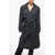 THE MANNEI Denim Double-Breasted Aspos Trench With Notch Lapel Blue