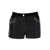 Pinko Black Shorts With Piercing Details In Leather And Suede Woman BLACK