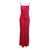 ROTATE Birger Christensen Red Maxi Dress with All-Over Floral Print in Viscose Woman RED