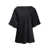 ROHE Black Shirt with Boat Neckline in Viscose Woman BLACK