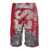 Diesel Red and Grey Shorts with Logo Print in Destroyed Jersey Man MULTICOLOR