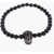 Alexander McQueen Beaded Bracelet With Skull Embellished Rhinestones Black