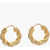 Bottega Veneta Golden- Effect Silver Pillar Twisted Hoop Earrings Gold