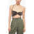 JACQUEMUS Asymmetric Crop Top With Knotted Design Brown