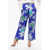 P.A.R.O.S.H. Silk Palazzo Pants With Floral Print Blue