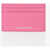 Alexander McQueen Solid Color Leather Card Holder Pink