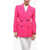 Alexander McQueen Double Breasted Blazer With Peak Lapel Pink