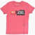 Diesel Red Tag Solid Color Tmagi Crew-Neck T-Shirt With Printed Log Pink