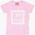 Diesel Red Tag Solid Color Tmash Crew-Neck T-Shirt With Printed Log Pink