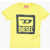 Diesel Red Tag Solid Color Tvachi T-Shirt With Crackled Logo Yellow