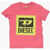 Diesel Red Tag Solid Color Tbudy Crew-Neck T-Shirt With Crackled Lo Pink