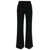 ANTONELLI Black Loose Pants with Elastic Waistband in Silk Blend Woman BLACK