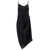 LOW CLASSIC Black Midi Slip Dress With Drawstring In Light-Weight Fabric Woman BLACK