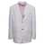 Thom Browne Grey Striped Single Breasted Blazer in Cotton Man GREY