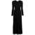 Michael Kors Long Pleated Dress with Ring and Cut-Out Detail in Viscose Blend Woman BLACK