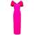 SOLACE LONDON 'Dakota' Maxi Fuchsia Dress with Off-Shoulder Neckline and Satin Inserts in Polyester Woman FUXIA