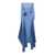 SOLACE LONDON Light Blue Long Dress with Train in Techno Fabric Stretch Woman BLU