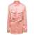Off-White Mini Pink Asymmetric Shirt Dress in Satin Viscose Woman PINK