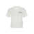 Palm Angels White Fitted Crewneck T-Shirt with Emboridered Logo in Cotton Woman WHITE