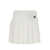 Palm Angels White Pleated Mini-Skirt with Logo Embroidery in Cotton Canvas Woman WHITE