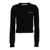 Palm Angels Black Crewneck Sweater with Emboridered Logo in Cotton Woman BLACK
