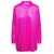 Self-Portrait Shirt with All-Over Crystal Embellishment in Fuchsia Satin Woman FUXIA