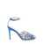 Semicouture Light Blue Sandals with Baguette Rhinestones in Satin Woman BLU