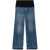 Stella McCartney STELLA MCCARTNEY tuxedo-embellished wide-leg jeans MID VINTAGE BLUE AND TUXEDO