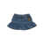 Moschino Denim skirt with logo Light Blue