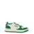 AUTRY 'Medalist' White and Green Low Top Sneakers with Logo Patch in Leather Woman GREEN