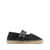 Ganni GANNI Cotton Espadrilles with Embossed Logo and Double Front Strap BLACK