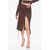 ANDREADAMO Woven Knit Wrap Skirt Brown