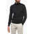 Versace Turtleneck Wool Blend Sweater With Logo Black