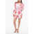 THE ATTICO Margot Chemisier Minidress With Floral Pattern Pink