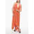 ALANUI Linen Cape Dress With Tie Detail Orange