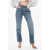 Chloe Straight Fit Cotton Blend Denims With Belt Loops 19Cm Blue