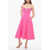 Self-Portrait Sweethearth Neckline Sleeveless Dress With Crystals Applied Pink