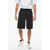 AIREI Pleated Shorts With Raw Cut Details Black