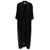 P.A.R.O.S.H. Maxi Black Loose Dress with V Neckline in Silk Woman BLACK