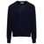 AMI Paris Blue Cardigan with ADC Embroidery in Cashmere and Wool Blend Man BLU