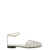 ALEVÌ 'Rebecca' White Sandals with Crystals in Viscose and Silk Woman GREY