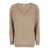 Brunello Cucinelli Beige V-Neck Sequin Embellished Knitted Jumper in Linen Blend Woman BROWN