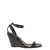 Brunello Cucinelli Black Wedge Sandals with Monile Detail in Leather Woman BLACK