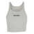 Palm Angels White Cropped Tank Top With Embroidered Logo In Cotton Woman WHITE
